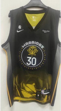 NBA 30 Curry Warriors City Edition noir Maillot brodé